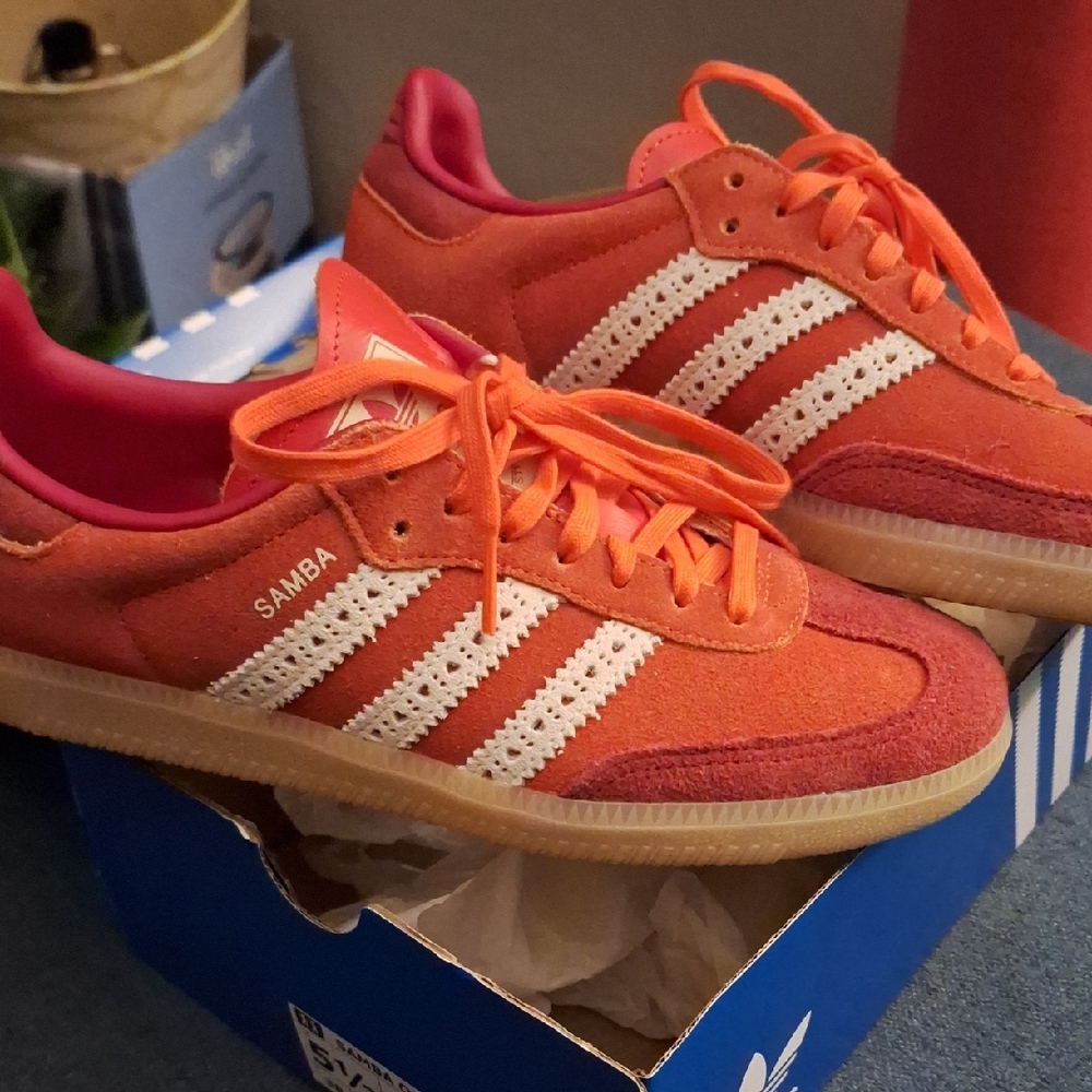 Adidas Samba Bold Orange and White Sneakers